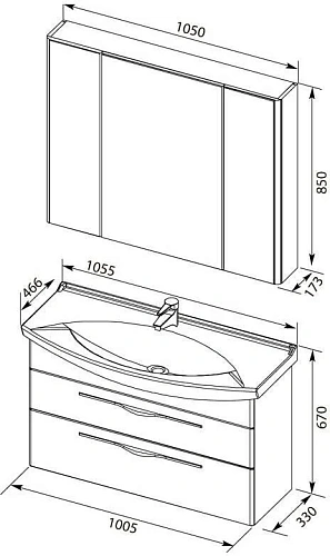 Комплект мебели Aquanet Ирвин 105 белый 00249622 Комплект мебели Aquanet Ирвин 105 белый 00249622