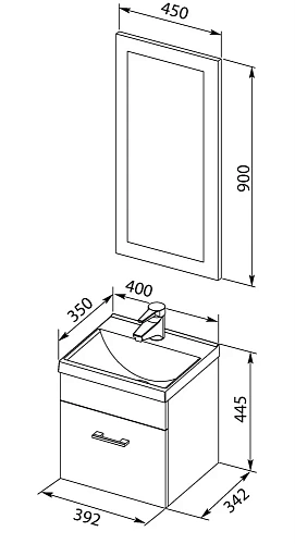 Комплект мебели Aquanet Нота 40 белый 00287697 Комплект мебели Aquanet Нота 40 белый 00287697