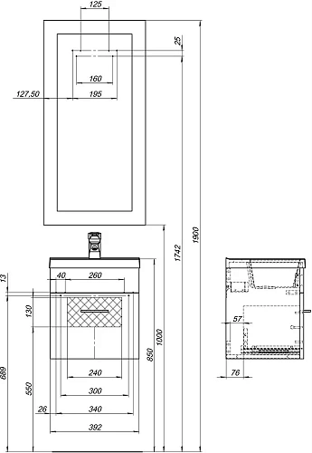 Комплект мебели Aquanet Нота 40 белый 00287697 Комплект мебели Aquanet Нота 40 белый 00287697