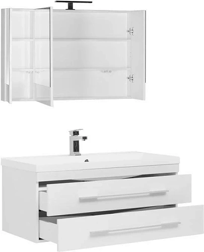 Комплект мебели Aquanet Нота NEW 100 белый (камерино) 00230303 Комплект мебели Aquanet Нота NEW 100 белый (камерино) 00230303