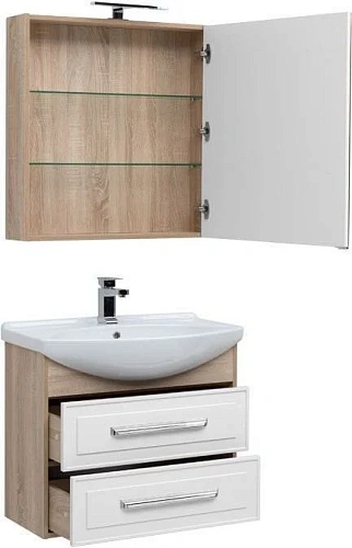 Комплект мебели Aquanet Остин 75 дуб сонома/белый 00252217 Комплект мебели Aquanet Остин 75 дуб сонома/белый 00252217