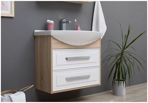 Комплект мебели Aquanet Остин 75 дуб сонома/белый 00252217 Комплект мебели Aquanet Остин 75 дуб сонома/белый 00252217