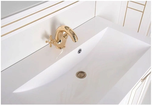 Комплект мебели Aquanet Паола 90 белый/золото (литьевой мрамор) 00187844 Комплект мебели Aquanet Паола 90 белый/золото (литьевой мрамор) 00187844