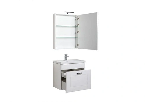 Комплект мебели Aquanet Рондо 70 белый (1 ящик, зеркало камерино) 00195698 Комплект мебели Aquanet Рондо 70 белый (1 ящик, зеркало камерино) 00195698