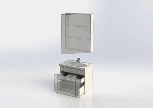 Комплект мебели Aquanet Рондо 70 белый (1 ящик, зеркало камерино) 00195698 Комплект мебели Aquanet Рондо 70 белый (1 ящик, зеркало камерино) 00195698