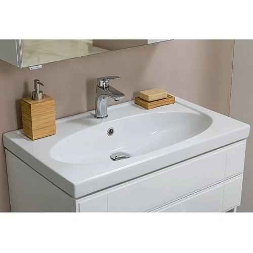 Комплект мебели Aquanet Рондо 70 белый (2 ящика, зеркало камерино) 00195701 Комплект мебели Aquanet Рондо 70 белый (2 ящика, зеркало камерино) 00195701