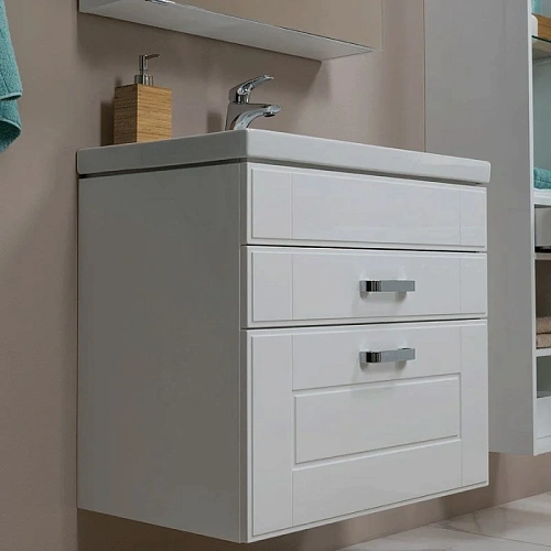 Комплект мебели Aquanet Рондо 70 белый (2 ящика, зеркало камерино) 00195701 Комплект мебели Aquanet Рондо 70 белый (2 ящика, зеркало камерино) 00195701