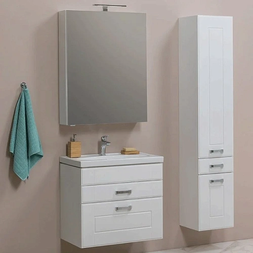 Комплект мебели Aquanet Рондо 70 белый (2 ящика, зеркало камерино) 00195701 Комплект мебели Aquanet Рондо 70 белый (2 ящика, зеркало камерино) 00195701