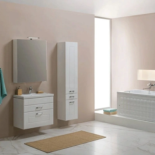 Комплект мебели Aquanet Рондо 70 белый (2 ящика, зеркало камерино) 00195701 Комплект мебели Aquanet Рондо 70 белый (2 ящика, зеркало камерино) 00195701