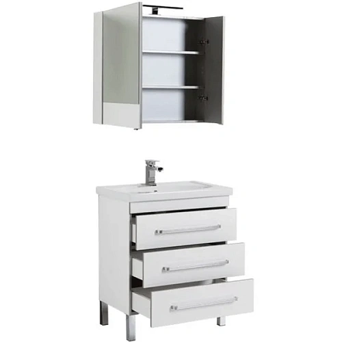 Комплект мебели Aquanet Сиена 70 белый (напольный 3 ящика) 00196502 Комплект мебели Aquanet Сиена 70 белый (напольный 3 ящика) 00196502