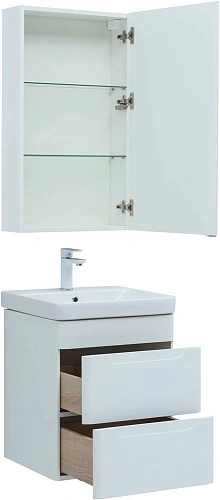 Комплект мебели Aquanet София 50 белый глянец (2 ящика) 00274191 Комплект мебели Aquanet София 50 белый глянец (2 ящика) 00274191