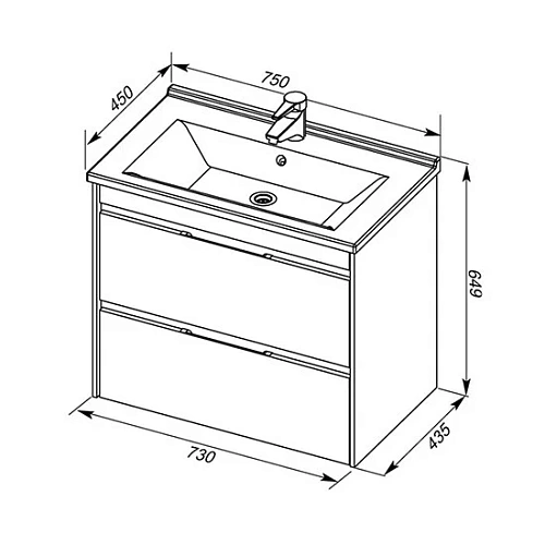 Комплект мебели Aquanet Тулон 75 белый 00183626 Комплект мебели Aquanet Тулон 75 белый 00183626