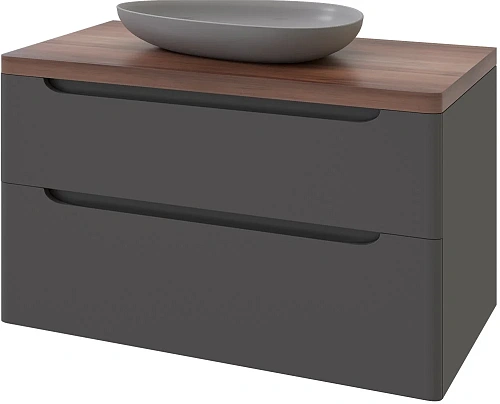 Комплект мебели STWORKI Берген 100 серая с темной столешницей, раковина Bocchi Etna Etna 1114-004-01 568151 Комплект мебели STWORKI Берген 100 серая с темной столешницей, раковина Bocchi Etna Etna 1114-004-01 568151