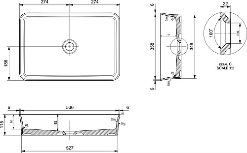 Комплект мебели STWORKI Берген 100 серая с темной столешницей, раковина Bocchi Sottile 1476-001-0125 565828 Комплект мебели STWORKI Берген 100 серая с темной столешницей, раковина Bocchi Sottile 1476-001-0125 565828