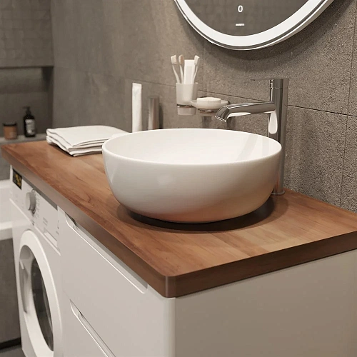 Комплект мебели STWORKI Берген 60 белая с темной столешницей 122, раковина Moon 1, L 549755 Комплект мебели STWORKI Берген 60 белая с темной столешницей 122, раковина Moon 1, L 549755