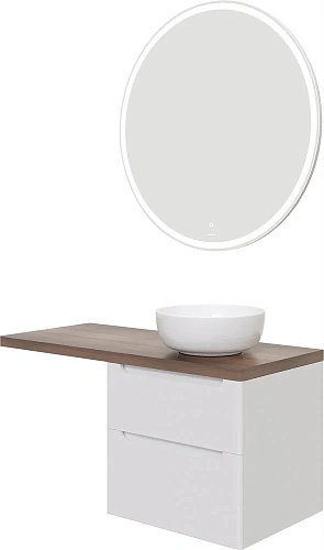 Комплект мебели STWORKI Берген 60 белая с темной столешницей 122, раковина Moon 1, L 549755 Комплект мебели STWORKI Берген 60 белая с темной столешницей 122, раковина Moon 1, L 549755