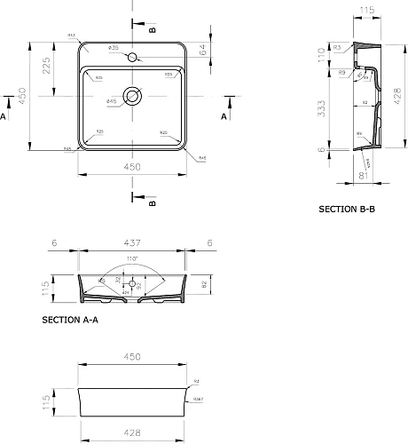 Комплект мебели STWORKI Берген 60 белая с темной столешницей, раковина Bocchi Slim Line 1598-001-012 567184 Комплект мебели STWORKI Берген 60 белая с темной столешницей, раковина Bocchi Slim Line 1598-001-012 567184