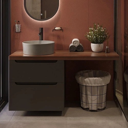 Комплект мебели STWORKI Берген 60 серая с темной столешницей 122, Bocchi Vessel 1174-006-0125 567930 Комплект мебели STWORKI Берген 60 серая с темной столешницей 122, Bocchi Vessel 1174-006-0125 567930