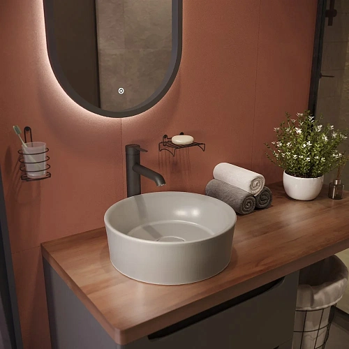 Комплект мебели STWORKI Берген 60 серая с темной столешницей 122, Bocchi Vessel 1174-006-0125 567930 Комплект мебели STWORKI Берген 60 серая с темной столешницей 122, Bocchi Vessel 1174-006-0125 567930