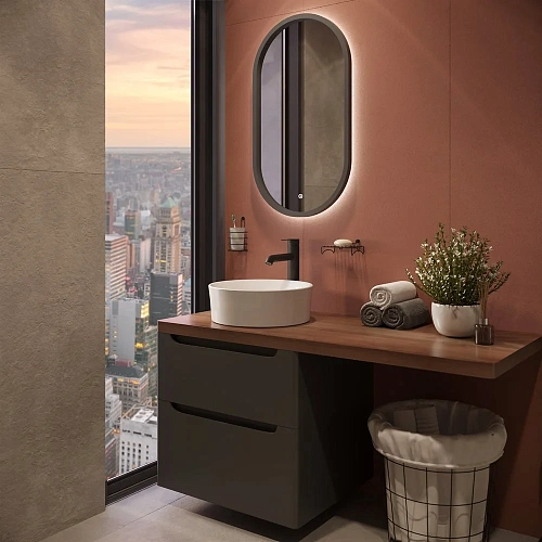 Комплект мебели STWORKI Берген 60 серая с темной столешницей 122, Bocchi Vessel 1174-061-0125 567792 Комплект мебели STWORKI Берген 60 серая с темной столешницей 122, Bocchi Vessel 1174-061-0125 567792