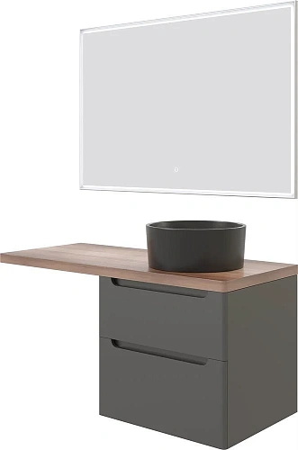Комплект мебели STWORKI Берген 60 серая с темной столешницей 122, с раковиной на выбор, L 549762 Комплект мебели STWORKI Берген 60 серая с темной столешницей 122, с раковиной на выбор, L 549762