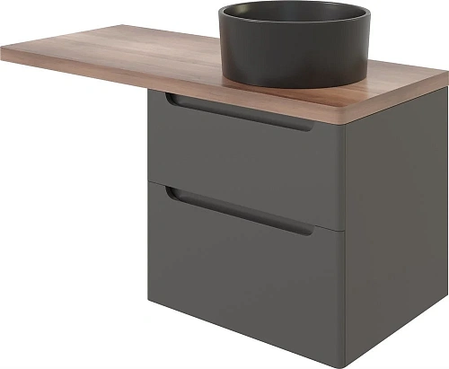 Комплект мебели STWORKI Берген 60 серая с темной столешницей 122, с раковиной на выбор, L 549762 Комплект мебели STWORKI Берген 60 серая с темной столешницей 122, с раковиной на выбор, L 549762