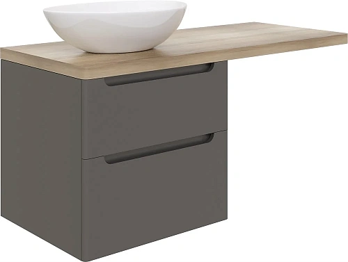 Комплект мебели STWORKI Берген 60 серая со светлой столешницей 122, раковина Moduo 55 Leaf, R 549754 Комплект мебели STWORKI Берген 60 серая со светлой столешницей 122, раковина Moduo 55 Leaf, R 549754