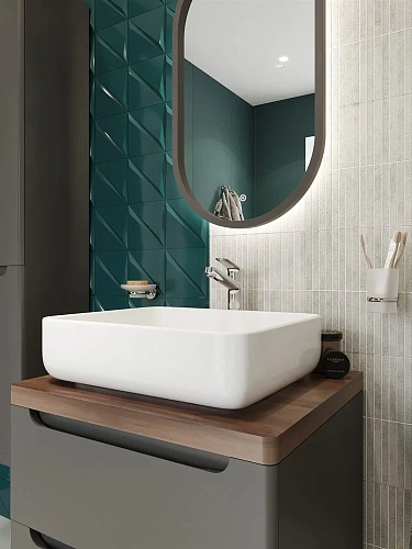 Комплект мебели STWORKI Берген 60 серая со светлой столешницей, раковина Soul 1 549461 Комплект мебели STWORKI Берген 60 серая со светлой столешницей, раковина Soul 1 549461