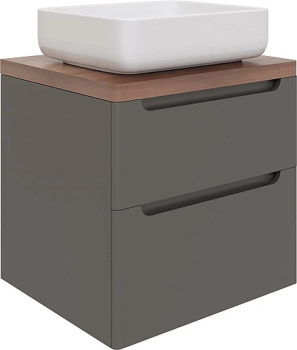 Комплект мебели STWORKI Берген 60 серая со светлой столешницей, раковина Soul 1 549461 Комплект мебели STWORKI Берген 60 серая со светлой столешницей, раковина Soul 1 549461