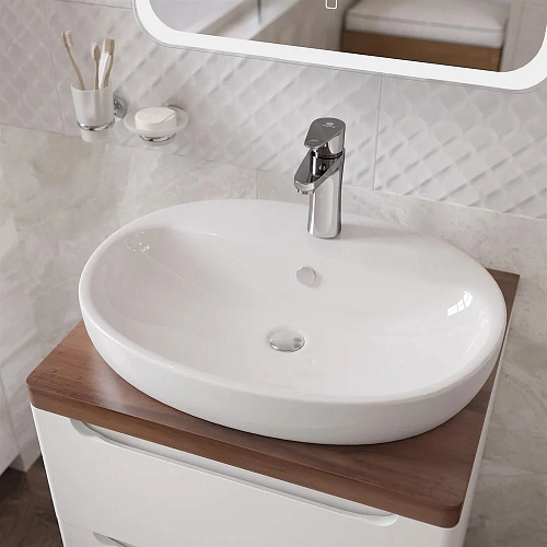 Комплект мебели STWORKI Берген 80 белая с темной столешницей, раковина DIWO Самара 0116 567267 Комплект мебели STWORKI Берген 80 белая с темной столешницей, раковина DIWO Самара 0116 567267