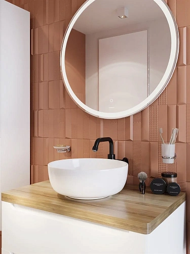 Комплект мебели STWORKI Берген 80 белая со светлой столешницей, раковина Moduo 40 RING 549483 Комплект мебели STWORKI Берген 80 белая со светлой столешницей, раковина Moduo 40 RING 549483