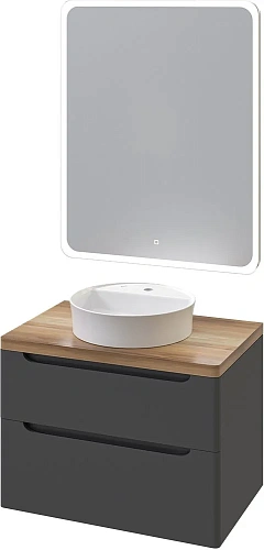 Комплект мебели STWORKI Берген 80 серая со светлой столешницей, раковина Bocchi Slim Line 1599-061-0 567289 Комплект мебели STWORKI Берген 80 серая со светлой столешницей, раковина Bocchi Slim Line 1599-061-0 567289