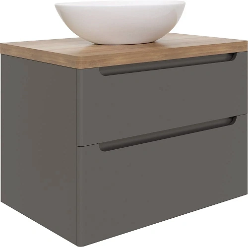 Комплект мебели STWORKI Берген 80 серая со светлой столешницей, раковина Moduo 55 Leaf 549492 Комплект мебели STWORKI Берген 80 серая со светлой столешницей, раковина Moduo 55 Leaf 549492