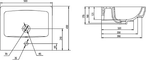 Комплект мебели STWORKI Дублин 50 белая, в скандинавском стиле, с подсветкой 406298 Комплект мебели STWORKI Дублин 50 белая, в скандинавском стиле, с подсветкой 406298