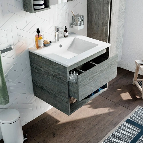 Комплект мебели STWORKI Карлстад 60 дуб рошелье, в стиле лофт, подвесная (комплект, гарнитур) 418798 Комплект мебели STWORKI Карлстад 60 дуб рошелье, в стиле лофт, подвесная (комплект, гарнитур) 418798