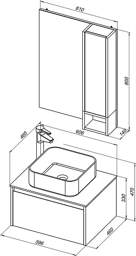 Комплект мебели STWORKI Карлстад 60 дуб рошелье, монте тиберио, с отверстием под смеситель в столешн 425174 Комплект мебели STWORKI Карлстад 60 дуб рошелье, монте тиберио, с отверстием под смеситель в столешн 425174