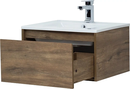 Комплект мебели STWORKI Карлстад 60 дуб рустикальный, с белой полкой, в стиле лофт, под дерево, подв 440541 Комплект мебели STWORKI Карлстад 60 дуб рустикальный, с белой полкой, в стиле лофт, под дерево, подв 440541