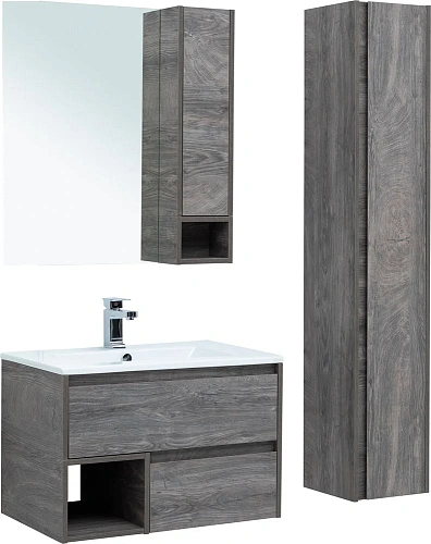 Комплект мебели STWORKI Карлстад 75 дуб рошелье, в стиле лофт, под дерево, серая 418885 Комплект мебели STWORKI Карлстад 75 дуб рошелье, в стиле лофт, под дерево, серая 418885