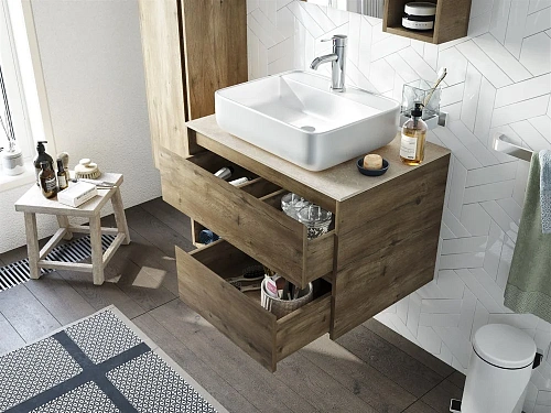 Комплект мебели STWORKI Карлстад 75 дуб рустикальный, простоун беж, в стиле лофт, под дерево, россий 425318 Комплект мебели STWORKI Карлстад 75 дуб рустикальный, простоун беж, в стиле лофт, под дерево, россий 425318