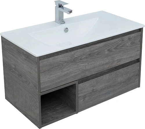 Комплект мебели STWORKI Карлстад 90 дуб рошелье, в стиле лофт, серая (комплект, гарнитур) 421752 Комплект мебели STWORKI Карлстад 90 дуб рошелье, в стиле лофт, серая (комплект, гарнитур) 421752