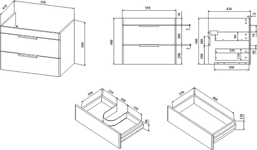 Комплект мебели STWORKI Копенгаген 60 белая, подвесная, в современном стиле, российская (гарнитур, к 467206 Комплект мебели STWORKI Копенгаген 60 белая, подвесная, в современном стиле, российская (гарнитур, к 467206