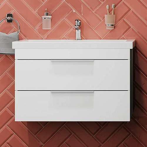 Комплект мебели STWORKI Копенгаген 80 белая, в современном стиле, подвесная, российская (гарнитур, к 467188 Комплект мебели STWORKI Копенгаген 80 белая, в современном стиле, подвесная, российская (гарнитур, к 467188