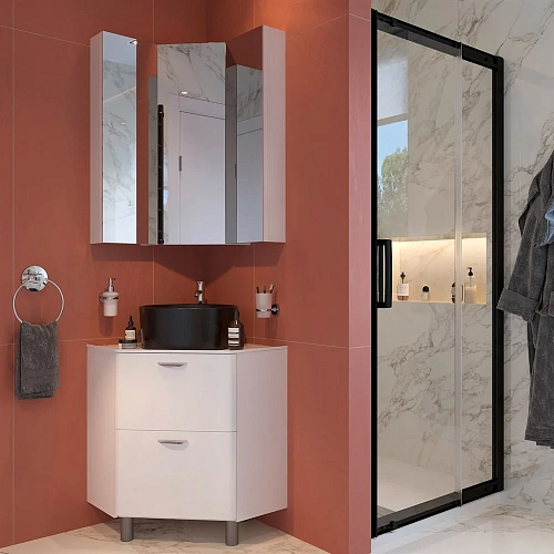 Комплект мебели STWORKI Лунд 60 белая, с раковиной на выбор 548156 Комплект мебели STWORKI Лунд 60 белая, с раковиной на выбор 548156