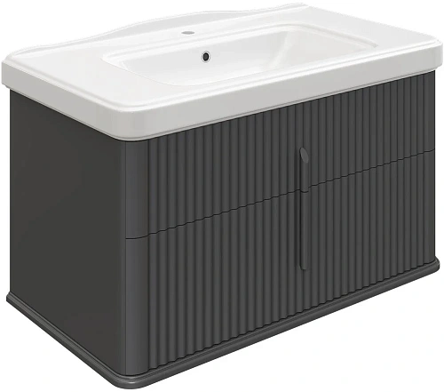 Комплект мебели STWORKI Молде 95 антрацит, с сифоном 579374 Комплект мебели STWORKI Молде 95 антрацит, с сифоном 579374