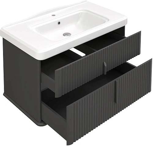 Комплект мебели STWORKI Молде 95 антрацит, с сифоном 579374 Комплект мебели STWORKI Молде 95 антрацит, с сифоном 579374