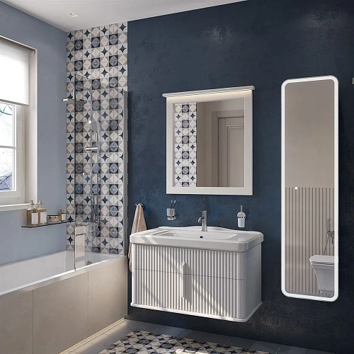 Комплект мебели STWORKI Молде 95 белая, с сифоном 579363 Комплект мебели STWORKI Молде 95 белая, с сифоном 579363