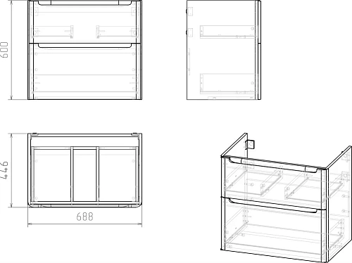 Комплект мебели STWORKI Монтре 70 белая 432014 Комплект мебели STWORKI Монтре 70 белая 432014