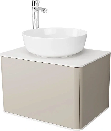 Комплект мебели STWORKI Ноттвиль 60 бежевый шелк, с отверстием под смеситель, подвесная, российская 414379 Комплект мебели STWORKI Ноттвиль 60 бежевый шелк, с отверстием под смеситель, подвесная, российская 414379