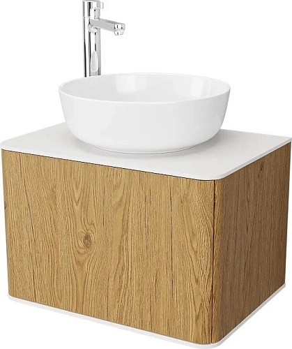 Комплект мебели STWORKI Ноттвиль 60 дуб верона, с отверстием под смеситель, подвесная (комплект, гар 414393 Комплект мебели STWORKI Ноттвиль 60 дуб верона, с отверстием под смеситель, подвесная (комплект, гар 414393