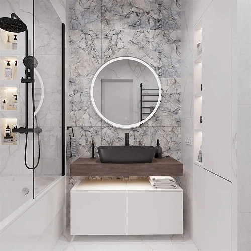 Комплект мебели STWORKI Ольборг 100 столешница дуб карпентер, без отверстий, 2 тумбы 50, с раковиной 542628 Комплект мебели STWORKI Ольборг 100 столешница дуб карпентер, без отверстий, 2 тумбы 50, с раковиной 542628